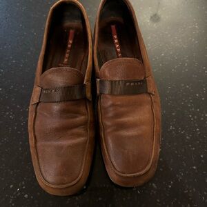 Prada Brown Pebble Leather Loafer/Slip On Men’s size 11